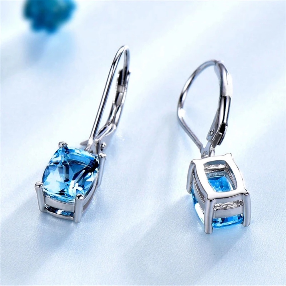 🌟 Sky Blue Topaz Earrings - Picture 5 of 5